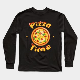 Pizza time hipsters print who love fastfood Long Sleeve T-Shirt